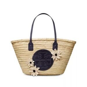 Tory Burch Ella Floral Straw Basket Tote